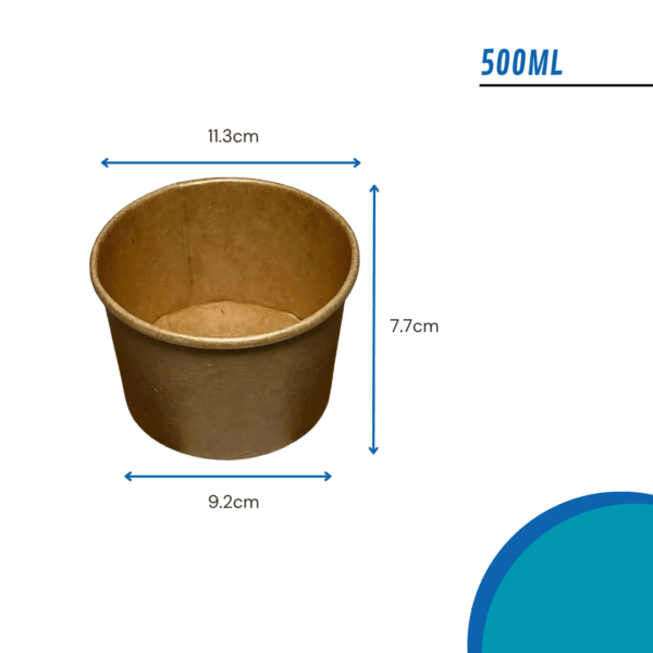 Bowl Polipapel Kraft Con Tapa 500ml - Imagen 4