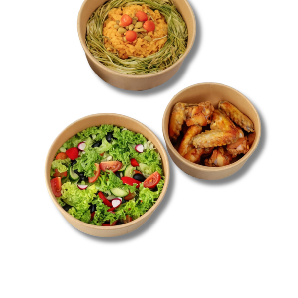 Bowl Ensaladera Polipapel Bambú Con Tapa 500ml