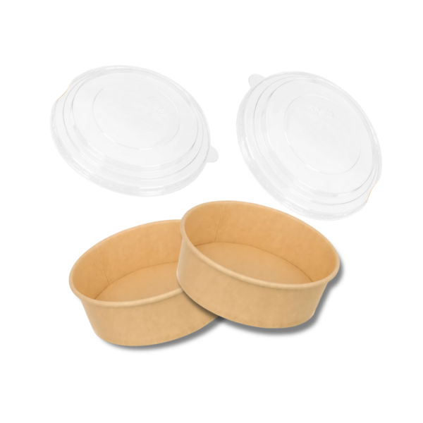Bowl Ensaladera Polipapel Bambú Con Tapa 500ml