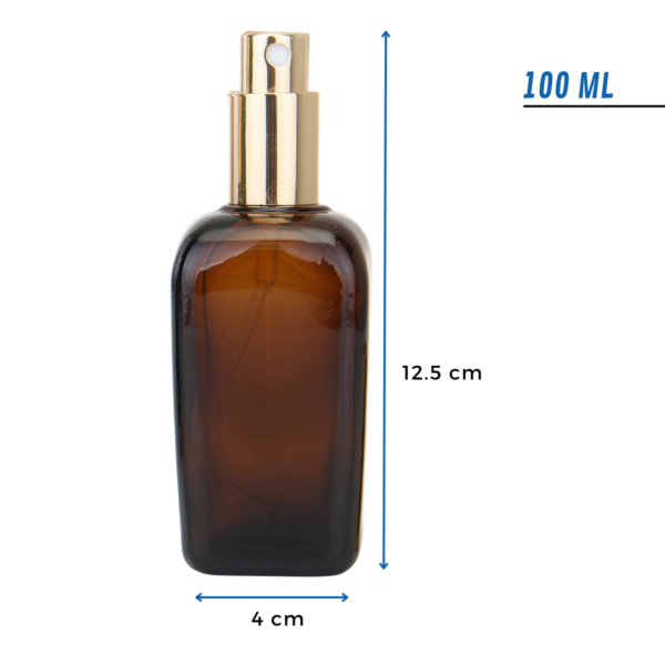 frasco perfume ambar vidrio 100ml con spray tapa
