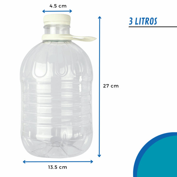 bidón plástico, bidón con asa, bidón PET 3L, bidón PET 5L, envase con asa, tapa precintada blanca, bidón plástico resistente, envase líquido a granel, bidón limpieza, botella PET grande, bidón con tapa segura, bidón con manija, envase para químicos