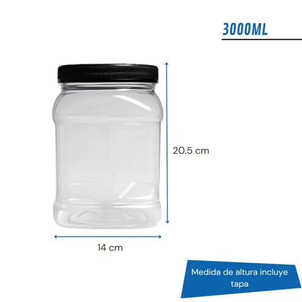 pote pet cuadrado, pote plástico con tapa, envase pet cuadrado transparente, pote para alimentos, pote para repostería, envase para frutos secos, envase para cereales, pote para golosinas, envase plástico cuadrado, pote pet 750ml, pote pet 1000ml, pote pet 1500ml, pote pet 2000ml, pote pet 3000ml, envases para almacenar alimentos, pote con tapa hermética, envase para snacks, envase para harinas, pote plástico con tapa rosca.