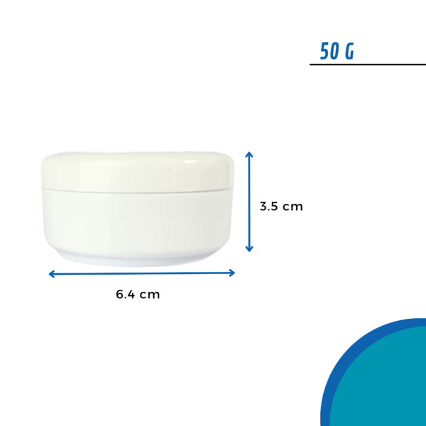 pote para crema 50g 100g cosmético spa envase blanco con tapa rosca