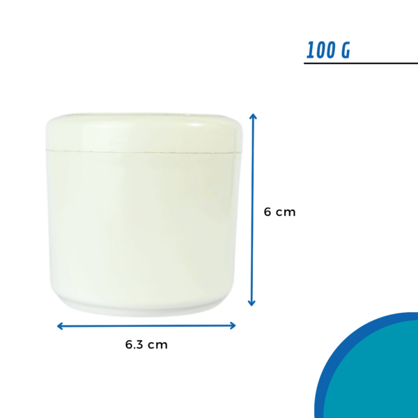 pote para crema 50g 100g cosmético spa envase blanco con tapa rosca