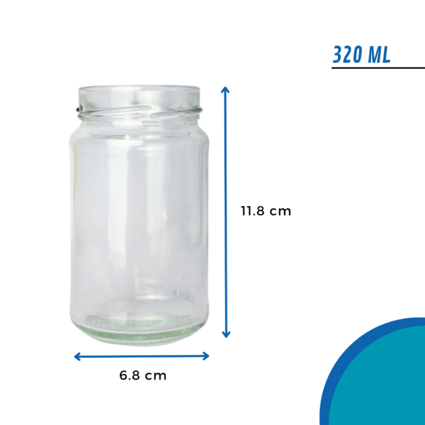 bollon de vidrio 320ml con tapa negra Bollón de vidrio 320ml con tapa negra, ideal para conservas, cosmética, velas y alimentos. Envase de vidrio resistente con tapa a rosca, perfecto para emprendimientos y almacenamiento seguro