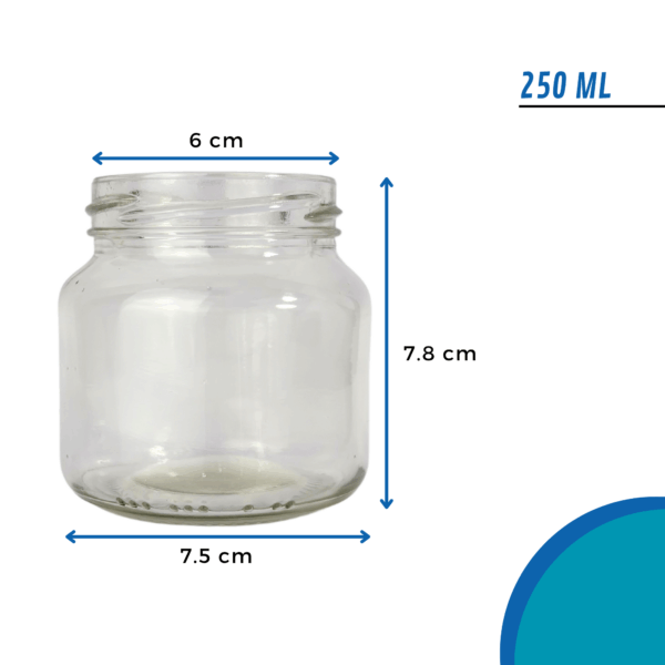 Bollón de vidrio 250ml con tapa metálica a rosca disponible en color dorado, negro o blanco. Frasco de vidrio ideal para conservas, miel, dulces o cosmética natural. Envase reutilizable con diseño clásico y resistente. bollon de vidrio con tapa dorada dorado negra negro blanca blanco 250ml