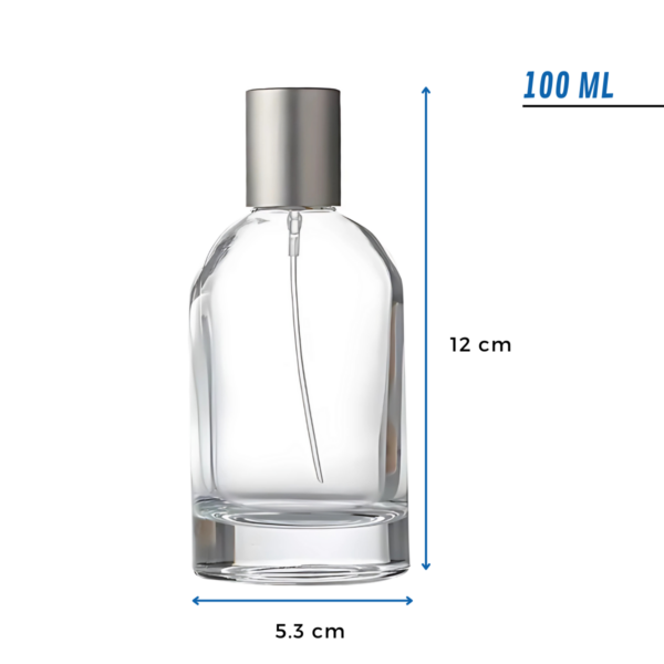 frasco perfume con spray plateado cilindrico100ml 50ml 30ml con tapa