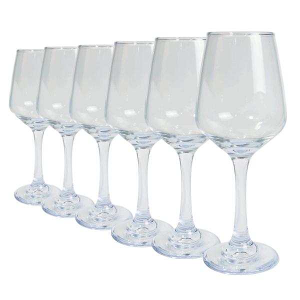 copa de vidrio 360ml, set de copas x6, copas para vino, copa para bebidas frías, copas para eventos, copas elegantes, copa con caja, set de copas vidrio, copas para brindar, copas para regalar, copa para cócteles, copas para cenas, set de seis copas