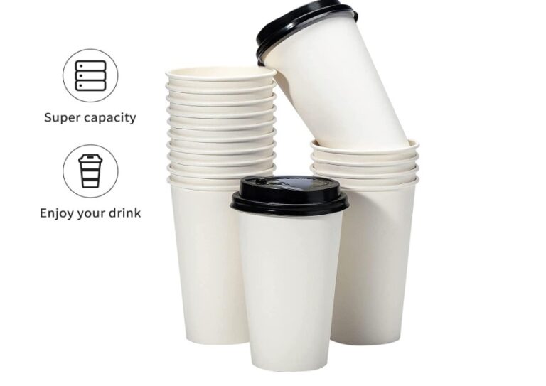 Vaso Café 12oz/350ml Descartable Polipapel Con tapa Negra