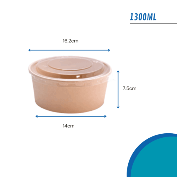 Bowl Ensaladera Bambu Polipapel 1300ml Tapa Pet - Imagen 6