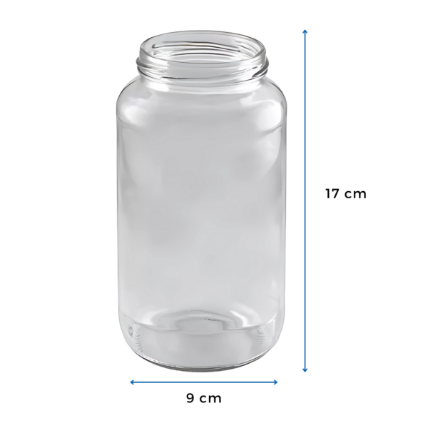 bollon de vidrio 800ml con tapa
