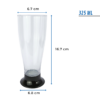 copa acrílico alta base negra 300ml 325ml helado jugos bebidas irrompible vaso