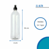 Botellas PET transparentes con sprey blanco blanca o negra negro, disponibles en tamaños 250ml, 500ml, 1 litro alta, 1 litro baja Envases plásticos seguros para cosmética, limpieza, alimentos y productos líquidos