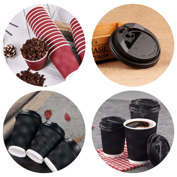 vaso térmico negro, vaso café doble pared, vaso corrugado, vaso ondulado negro, vaso take away, vaso 8oz, vaso 12oz, vaso 16oz, vaso con tapa, tapa con boquilla, vaso aislante, vaso para bebidas calientes, vaso para café para llevar, packaging para cafetería, vaso café corrugado, vaso café con doble pared, vaso café con diseño, vaso café con diseño ondulado