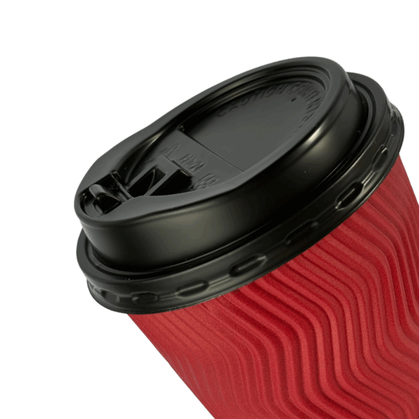 Vaso Para Café Polipapel Corrugado Ondulado Rojo | Doble Pared | Con o Sin Tapa - Imagen 3