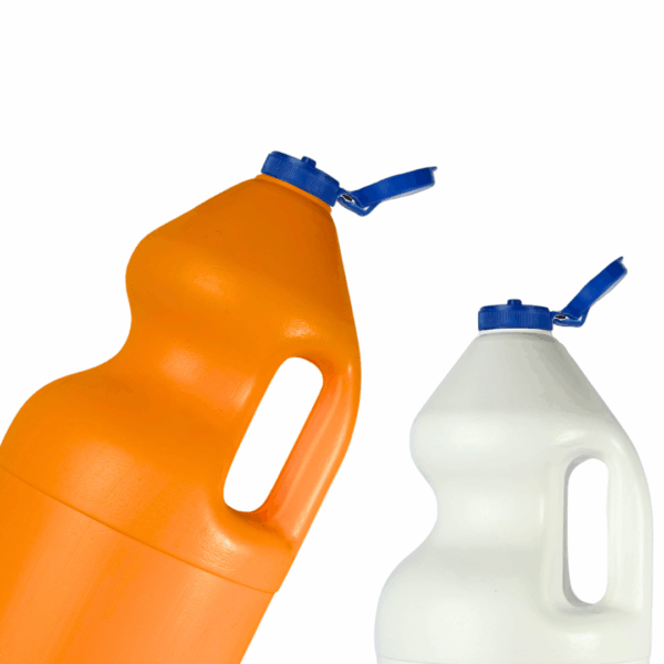 envase para jane, botella para jane, envase para lavandina, botella para lavandina, botella PAD 2000ml, envase con manija, envase lavandina, frasco químico industrial, botella resistente, envase para productos químicos, tapa flip top azul, botella colores químicos, packaging limpieza, envase industrial 2 litros