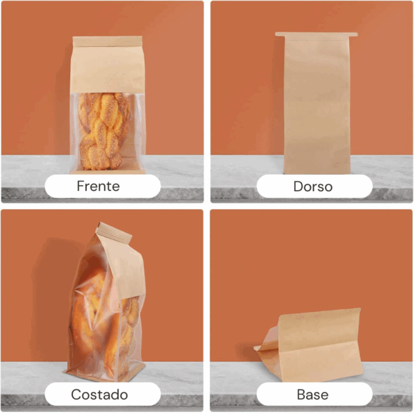 bolsa para pan, bolsa con visor amplio, bolsa panadería, packaging pan artesanal, bolsa resistente a grasa, bolsa resistente al agua, bolsa con base plana, bolsa con fuelle, bolsa con tira plegable, bolsa para donuts, bolsa para galletitas, bolsa para bizcochos, presentación para panadería