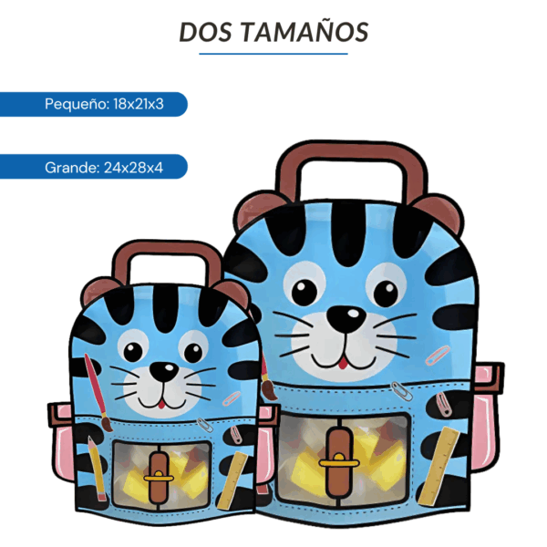 bolsa para sorpresitas, bolsa cumpleaños, bolsa para golosinas, bolsa ziploc infantil, packaging para niños, bolsa con forma mochila, ziploc con diseño de tigre, bolsa sorpresitas, fiestas infantiles, bolsa para golosinas, juguetería, regalería infantil, cierre hermético niños, packaging divertido reutilizable, productos infantiles, bolsas para eventos infantiles