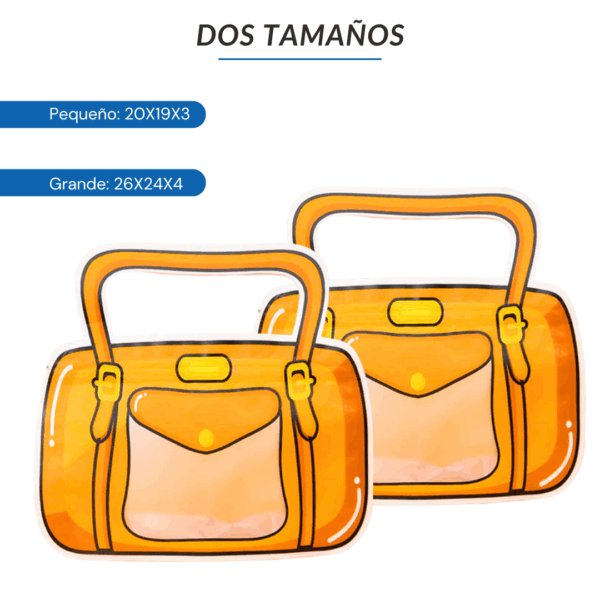 bolsa ziploc infantil, bolsa con diseño bolso, bolsa con asa, bolsa con base expandible, packaging para niños, sorpresitas fiestas, bolsa reutilizable, bolsa de golosinas, packaging creativo infantil, bolsa colores rojo azul naranja, ziploc con forma de bolso, bolsas divertidas para chicos, empaque original para regalos