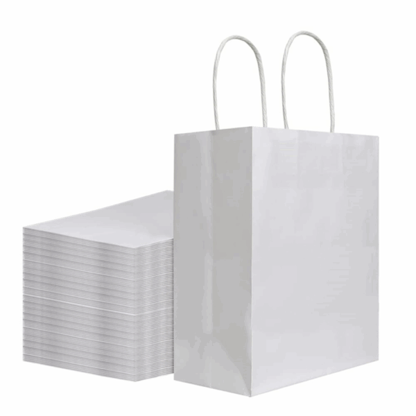 bolsas de papel blancas, bolsas con asas reforzadas, bolsas blancas para comercios, packaging ecológico, bolsas de papel para tiendas, bolsas para locales comerciales, bolsas resistentes de papel, bolsas para regalos, bolsas blancas con manijas, bolsas de papel varios tamaños