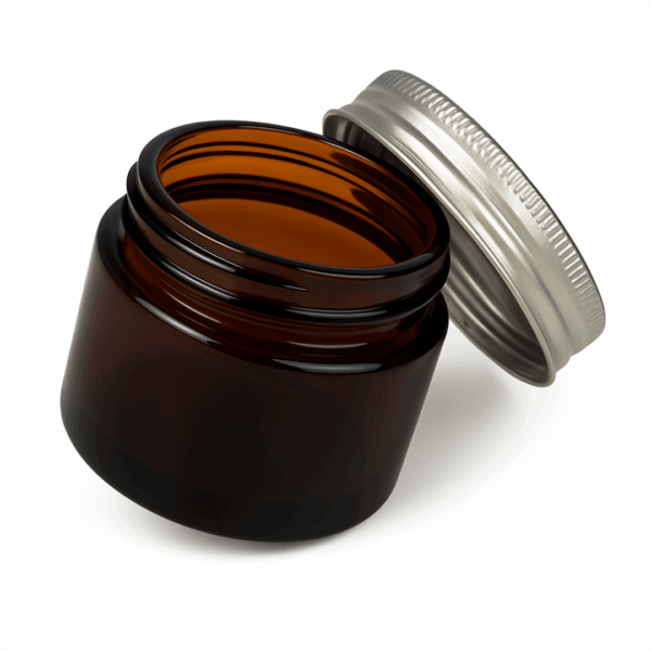 pote de vidrio ámbar, pote vidrio 100ml, envase cosmético, pote con tapa metálica, pote sin contratapa, envase elegante, pote para cremas, pote para cosmética natural, envase premium, pote con tapa plateada, pote en liquidación, packaging económico, envases para cosmética