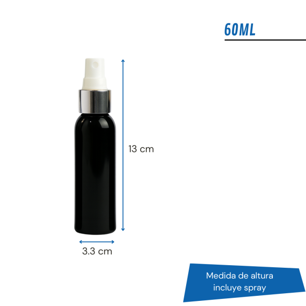 frasco pet negro, frasco spray negro, frasco pet con válvula spray, frasco efecto metal, spray dorado, spray plateado, frasco cosmética negro, envase pet negro, frasco perfume pet, frasco aromatizante, frasco con válvula metálica, frasco negro 30ml, frasco negro 60ml, frasco negro 100ml, frasco negro 120ml, frasco negro 250ml, envase negro con spray, frasco elegante para cosmética, envase premium pet, frasco para cuidado personal