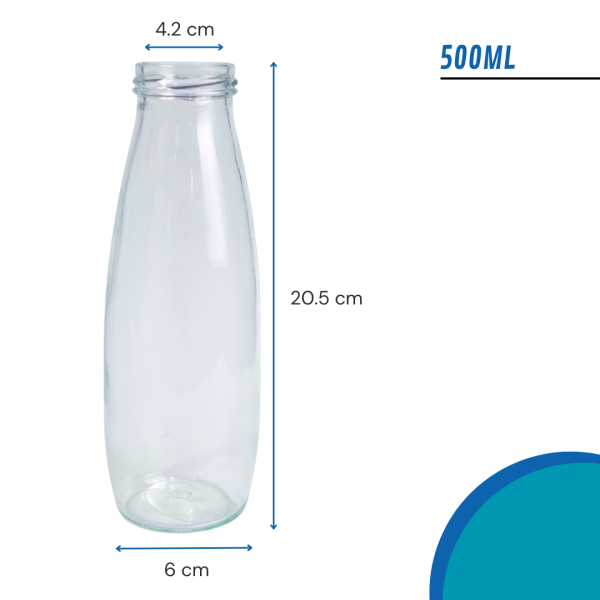 botella de vidrio boca ancha, botella vidrio jugos, envase vidrio leche, botella licuados vidrio, botella tapa metálica negra blanca dorada, botella reutilizable bebidas, envase vidrio natural, botella jugos naturales, botella vidrio resistente, envase sustentable vidrio, botella vidrio leche