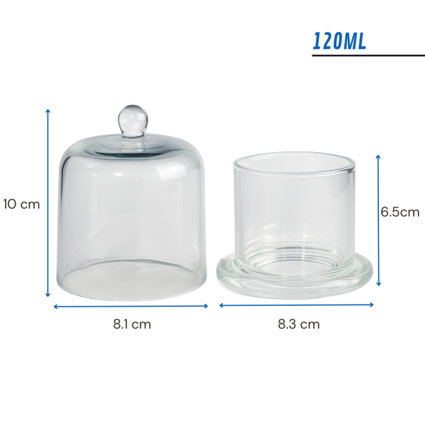 frasco vidrio cúpula, frasco vidrio campana, frasco para velas, frasco para caramelos, frasco decorativo vidrio, frasco con tapa campana, frasco vidrio 120ml, frasco vidrio 210ml, envase premium vidrio, frasco elegante decoración