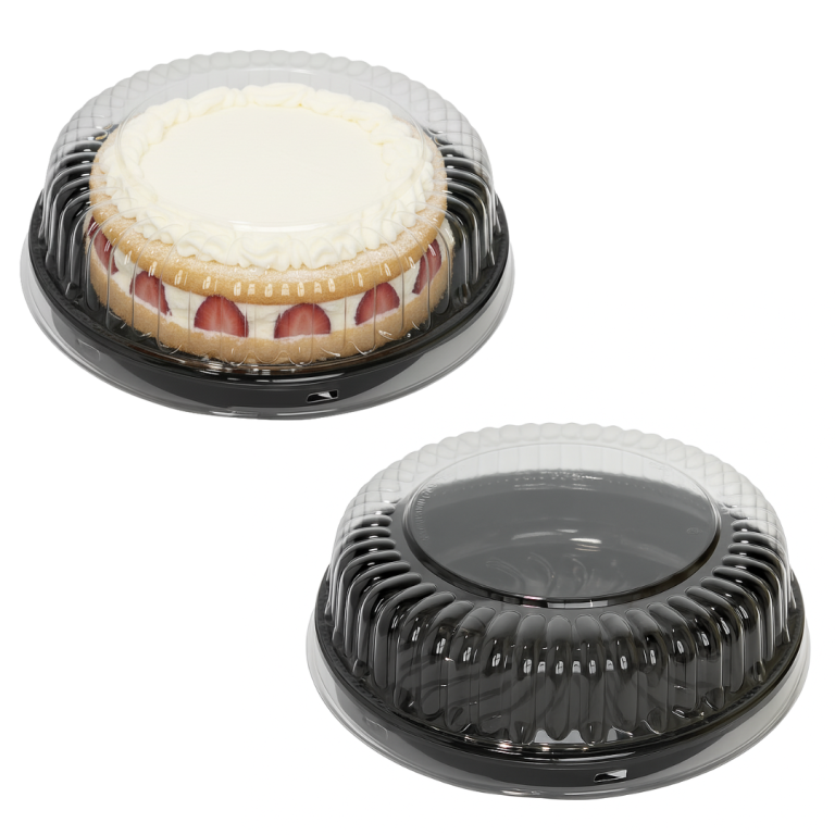 bandeja tortera, tortera con campana, campana PET, bandeja para minitortas, envases para postres, tortera descartable, envase PET postres, tortera con base negra, tortera para repostería, bandeja para tortas individuales, envases para pastelería, packaging para tortas, campana transparente, base negra repostería, tortera para delivery, bandeja con tapa, campana para tortas, envase para mini tortas, packaging gourmet, tortera 15x5 cm, pack 100 unidades