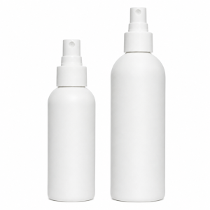Frascos plásticos blancos con válvula spray atomizadora en colores natural transparente blanco negro celeste rosa y verde 120ml y 250ml - PENFER Uruguay