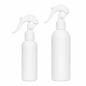 Frascos plásticos blancos con válvula minigatillo gatillo pulverizador en colores blanco negro y natural transparente 120ml y 250ml - PENFER Uruguay